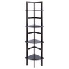 Pemberly Row Corner Transitional Solid Wood Baker's Rack in Coffee