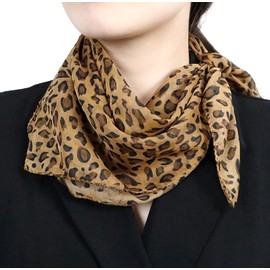 FAIRYGATE Seidentuch Schal Leopardenmuster Damen Chiffon Bandana Kopftuch Mädchen Sommer Haarband Herren Halstuch Motorrad Seiden Haargummi Seidenschal Damen Multifunktionstuch DA2706