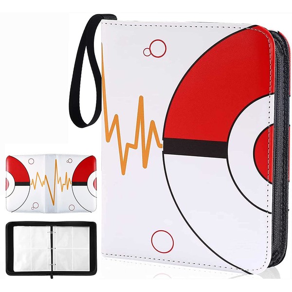 Card Files, Card Binder Seal Files, Holds 400 Sheets, 4 Pockets, 50 Pages, Collection Card Binders, Collecting Star Cards, Portable Zipper Storage, Binder Game Storage Bag, Card Case, Trading Card