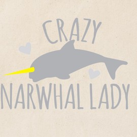 CafePress Crazy NARWHAL Lady Tote Bag Natural Canvas Tote Bag, Reusable Shopping Bag