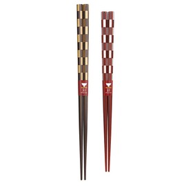 154 Husband and Wife Chopsticks Hexagonal Rinsara, Black, Red, Dishwasher Safe, Antibacterial Chopsticks Design, Includes Paulownia Box, Wrapping, 60th Birthday Celebration, Grandpa Grandma, Parents,