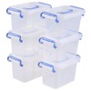 Lasbily 6 Packs Small Plastic Clear Storage Box Container with