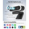 NIVEOLI Webcam 4K with Microphone and Webcam Cover Plug and