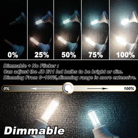 E11 Led Bulbs Dimmable,JDE11 120V 50 watt Halogen Candelabra Bulbs Equivalent,T3 T4 Mini Base JD E11 Bulb, 4000K Natural White E11 Bulb for Chandeliers,Ceiling Fan, Table Lamps, Cabinet Lighting,2Pack