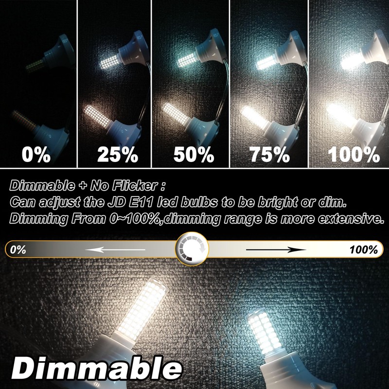 E11 Led Bulbs Dimmable,JDE11 120V 50 watt Halogen Candelabra Bulbs