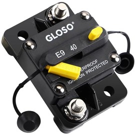 GLOSO GLOSO Circuit Breaker E99 40A Breaker Standard Surface Mount 1/4" Diagonal Stud Waterproof IP67 Marine RV Truck Hi-Amp (40A)
