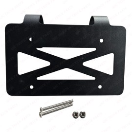QSC Semi Truck Deer Bumper Guard License Plate Holder Black Steel