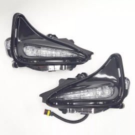 Mechanic Force Fit 2017-2019 Toyota Corolla L LE XLE Clear LED Driving Fog Light Bezel Switch