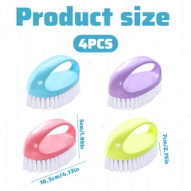 Nail Brush 4pcs Nail Brushes for Cleaning Nails Nylon Firm Stiff Bristles Nails Scrubbing Brush Deep Clean Scrubber for Mechanics Gardeners Hand