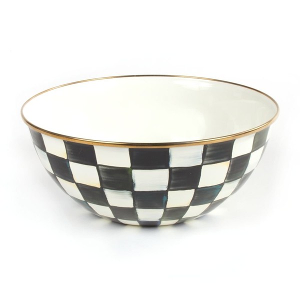 MACKENZIE-CHILDS Courtly Check Enamel Everyday Bowl, Serving Bowls for Entertaining, Large