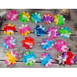 (20 Packs) Bulk Ocean Octopus Mini pop Fidget Keychain,Holiday Party Favors School Classroom Summer Students Prizes