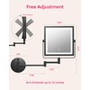 WZKALY Rechargeable Wall Mounted Makeup Mirror with Lights, 4000mAh Double