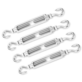 Labuduo Turnbuckle, M6 Stainless Steel 4 Hook Two Hook Turnbuckle for Outdoor Use
