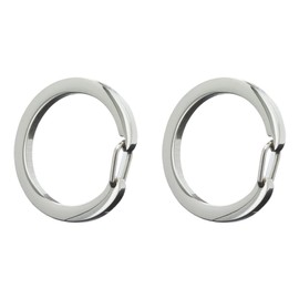 prendre PR-CARA20 Carabiner, Round, Set of 2, Ring, Glossy, Circle, Carabiner, Key Ring, Stainless Steel, Small, Lightweight, Outdoor, Silver