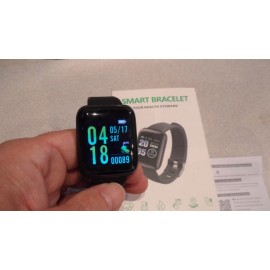 Generic Fitness Steps Tracker Heart Rate Smart watch Smartwatch HryFine  Bracelet-Black