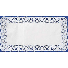 VEPATIM 100 Deko-Tortenspitzen eckig weiß 15 x 24 cm