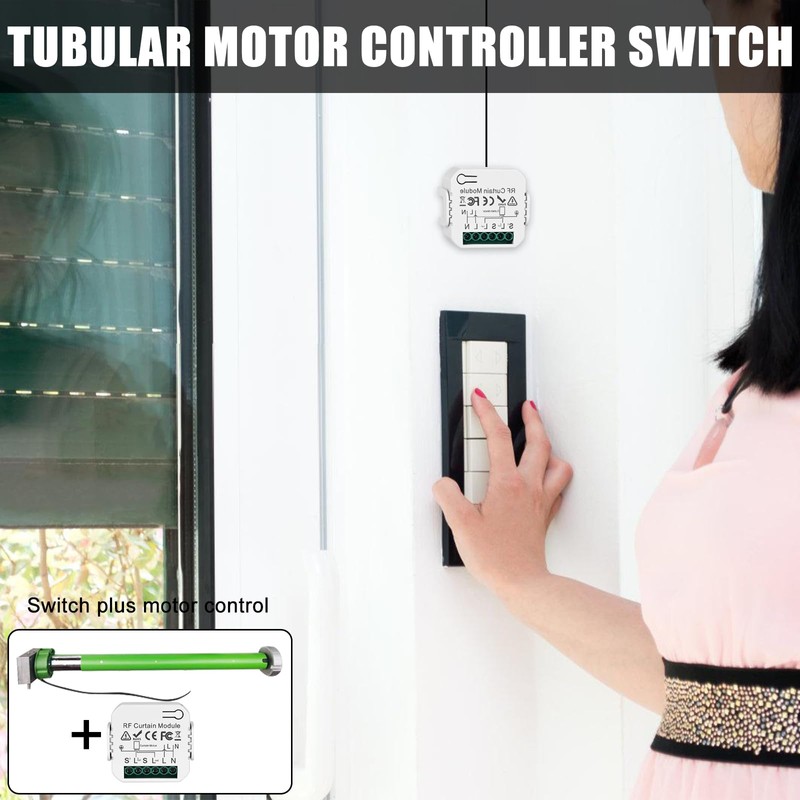 Aicharynic Wireless Roller Shutter Control Retrofit Set, Smart Blind Switch