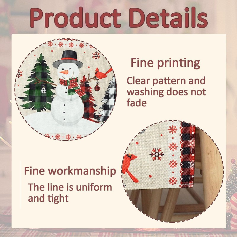 Christmas Table Decoration Snowmen Christmas Table Runner 33 x 203