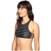 Amuse Society Womens Stellah Racerback Bikini Top Black Size Medium