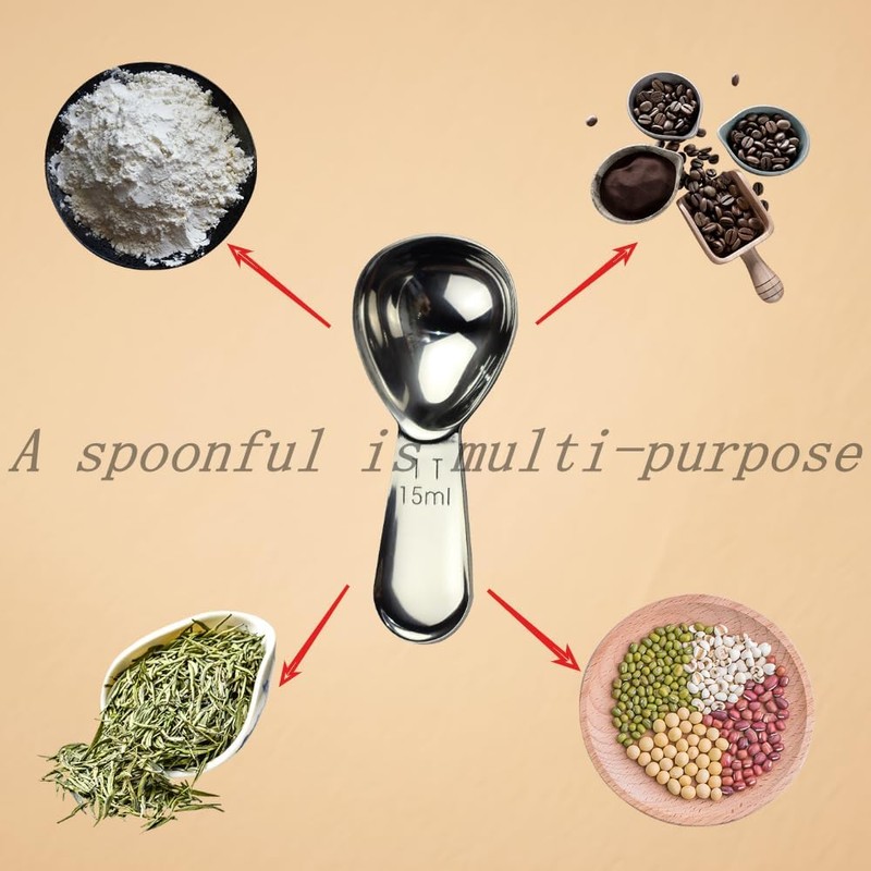 CoaGu Short Handle Coffee Scoop 15ml (1 Tbsp) - Stainless