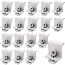 SINJEUN Pack of 18 Solar Panel Bracket End Clamp, 30 mm - 35 mm Solar End Clamps, Solar Panel Mount, Edge Clamp for PV Modules, Roof, Motorhome, Boats