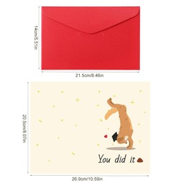 Tinoaly Funny Graduation Card with Envelope, Premium Paper You Did It Congratulations Graduation Greeting Card Perfect Happy Grad Gifts for College High School Graduates