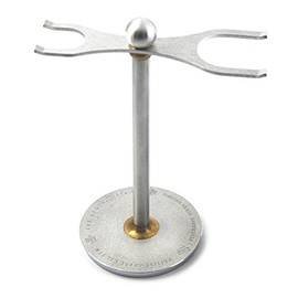 VIKINGS BLADE The Admiral Razor and Brush Stand, Extra Wide Openings, Heavy & Raw Stainless Steel