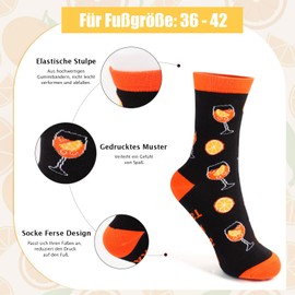 MEJOSER Aperol Gift Funny Socks Women Men 36-45 Aperol Socks Funny Colourful Socks Gifts for Birthday Christmas Girlfriend JGA Wenn Du das Lesen kannst, Black Orange
