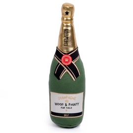 CHEWFFON Dog Toy, Squeaky Dog Toys for Boredom, Plush Dog Chew Toy for All Breeds Dogs, Champagne Shape Interactive Dog Toys for Birthday Stimulating Gifts