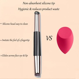 Bling Toman Dual-Ended Silicone Makeup Blender Tool, Multi-purpose Jelly Makeup Applicator for Foundation, Blush, Concealer, Contour, Eyes, Lips and Nail (Small Silicone Head)