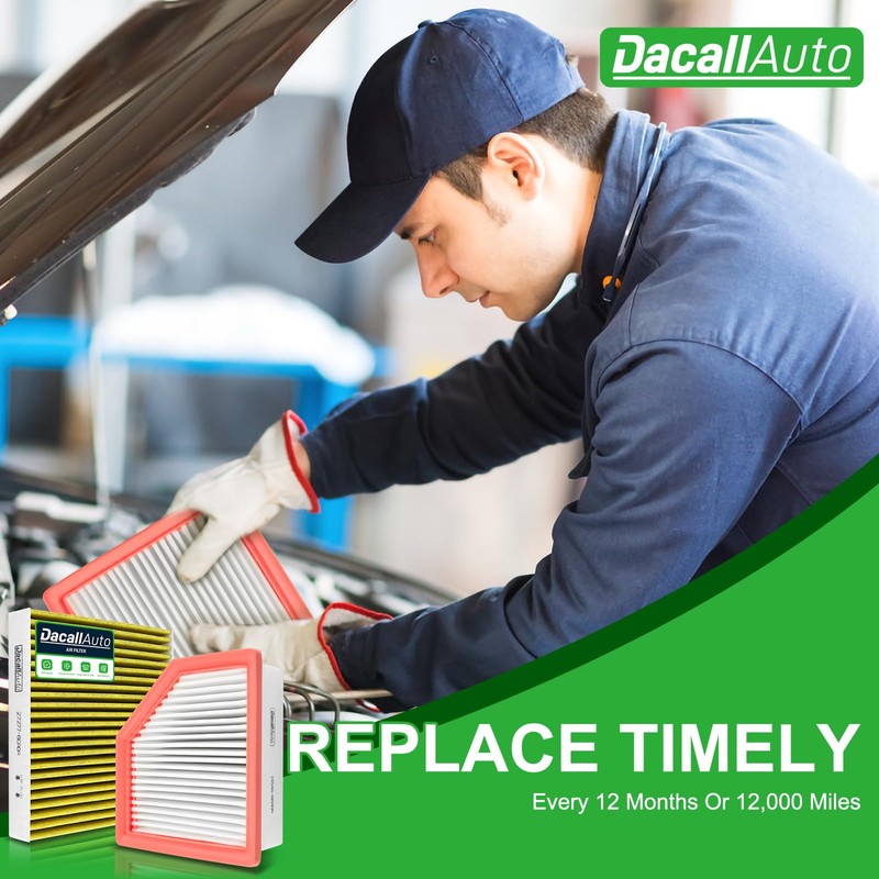 Dacall Activated Carbon Cabin & Engine Air Filter Set fit