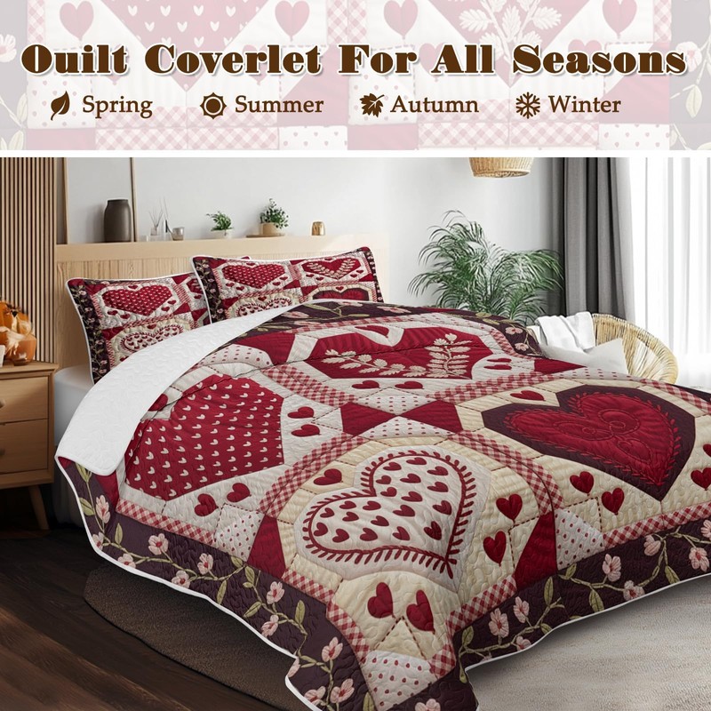 BlessLiving King Quilt Set, His and Hers, 3-Piece