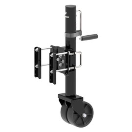 TOWKING 6-inch Dual Wheels Trailer Jack, 13" Vertical Movement, 1500 lbs, for RV, Boat, Trailer and More, Black