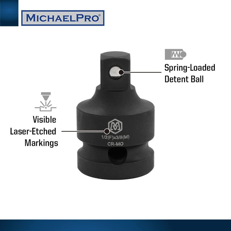 MichaelPro 4-Piece Impact Socket Adapter & Reducer Set, Chrome Molybdenum