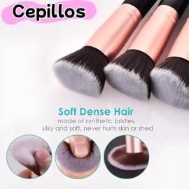 45pzs Brochas Maquillaje Base Profesional Kit Con Esponjas                                                                                            