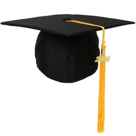 Newrara Graduation Unisex Matte Adult Graduation Cap with Tassel (BlackGold)