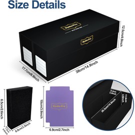 RyshePro Trading Card Storage Box with Magnetic Closure for 2400+ Sleeveless, Sports Card Case with 7 Dividers & 2 Foam Stoppers, Bulk Card Deck Box for MTG, TCG, Game Cards, 2 Count