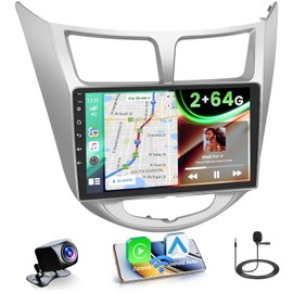 2+64GB Android 15 Car Radio for Hyundai Accent Verna Solaris 2010-2016 Wireless Carplay Android Auto, 9" Touch Screen Car Stereo GPS Navi, WiFi, Bluetooth, Backup Camera, FM RDS Radio, EQ DSP, SWC