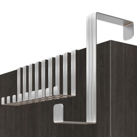 Menz Budget Stainless Steel Crochets de Porte - 10 pcs. en inox patère pour porte, 41 mm l'epaisseur de porte - porte manteaux pour porte door hook