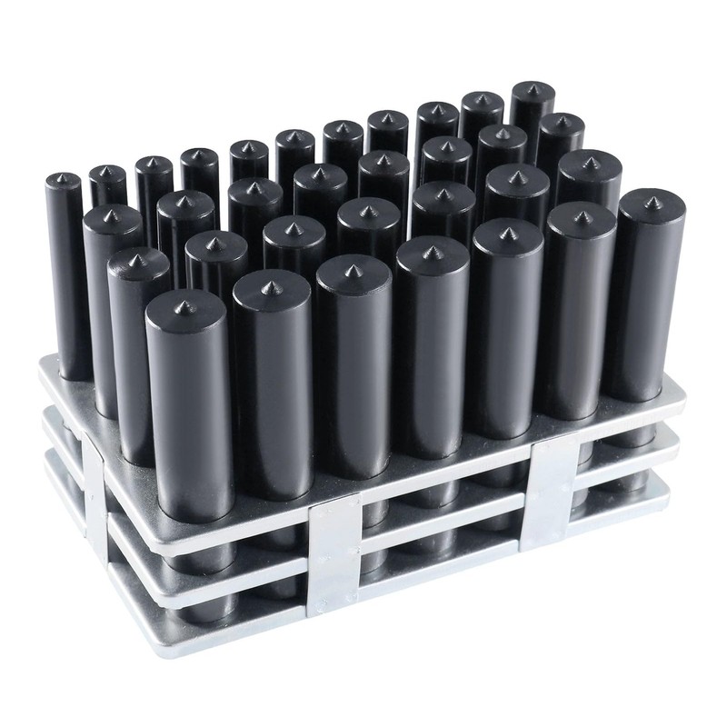 Accusize Industrial Tools 4-7/8" 33pc transfer Punch Set, 1/2" -