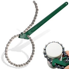 15 Inch Heavy-Duty Ratcheting Chain Wrench Reversible Oil Filter Tool Pipe Fittings Tools Fit Max 8 Inch Diameter