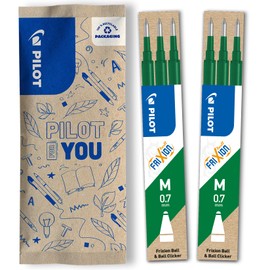 Pilot FriXion Gel Rollerball Pen Refills, 0.7 mm, Pack of 6, Green, with Erasable Ink, Compatible with FriXion Ball and FriXion Clicker 0.7, Medium Thickness