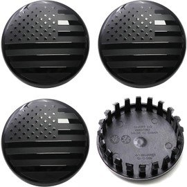 Chevy Wheel Center Caps – 3.25" 83mm Blackout American Flag – Fits Silverado, Tahoe, Suburban, GMC Sierra, Yukon, Denali (2014–2020) – for 20"/22" Rims – Replaces 22837060, 9596403 (Set of 4)