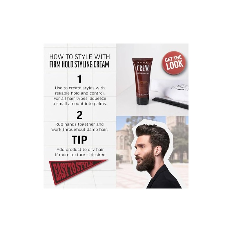 American Crew Crew firm hold styling cream 100ml