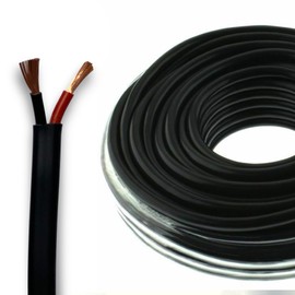 Automotive FLAT Twin 2 Core Cable 12V/24V Thin Wall Wire for Auto Boat 16.5A, 1mm² (20M Coil)