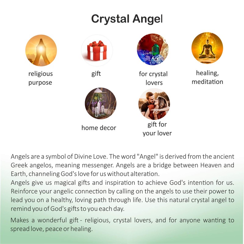 Wonder Care Pocket Guardian Angel Crystal Natural Gemstone Reiki Healing