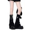 Doyime Loose Socks, Black, Leg Warmers, Women's, Mine Style, Fluffy,