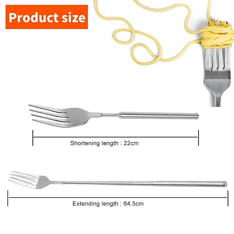 Extendable Fork, Telescoping Marshmallow Roasting Fork Stainless Steel Long Handle