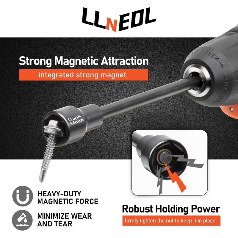 LLNEDL 1/4 inch Drive Socket Set & Nut Driver Set