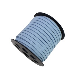 Pamir Tong 40 Yards 5mm Suede Leather Cords Leather Lace Flat Faux Suede Cord String Thread Velvet Cord for Necklace, Bracelet, Choker and DIY Crafts (40 Yards Lt Blue)